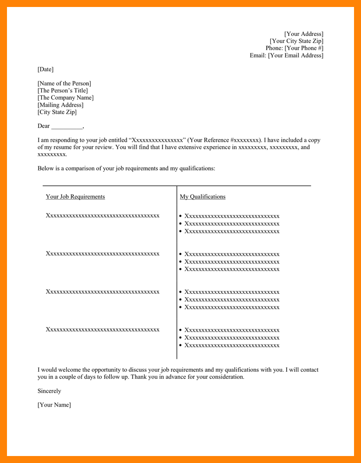 T Chart Cover Letter Template  