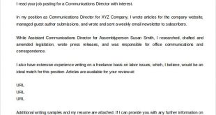Simple Email Cover Letter Template  