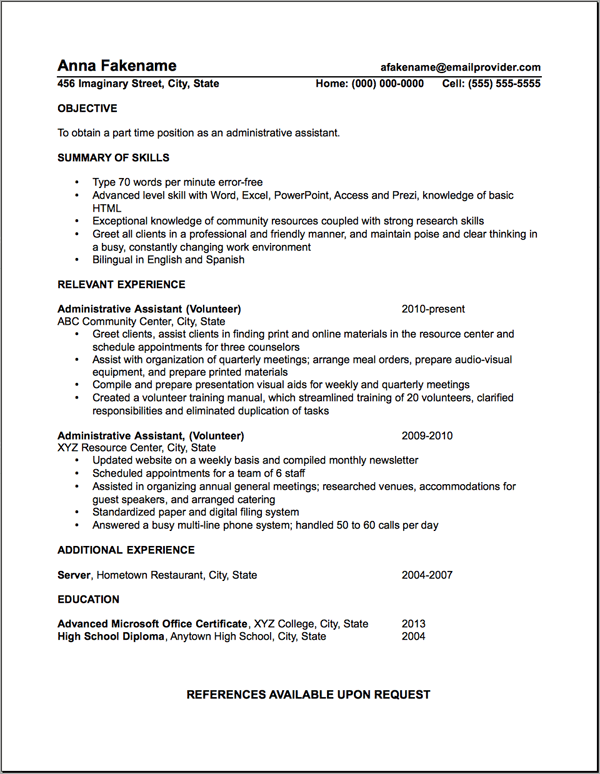 Resume Format Volunteer Experience  