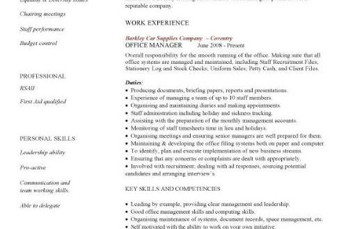 Cv Template Office  