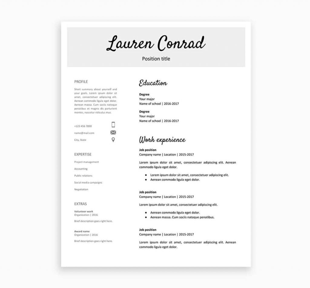 Cv Template Drive  