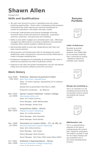 E Publishing Resume Format  