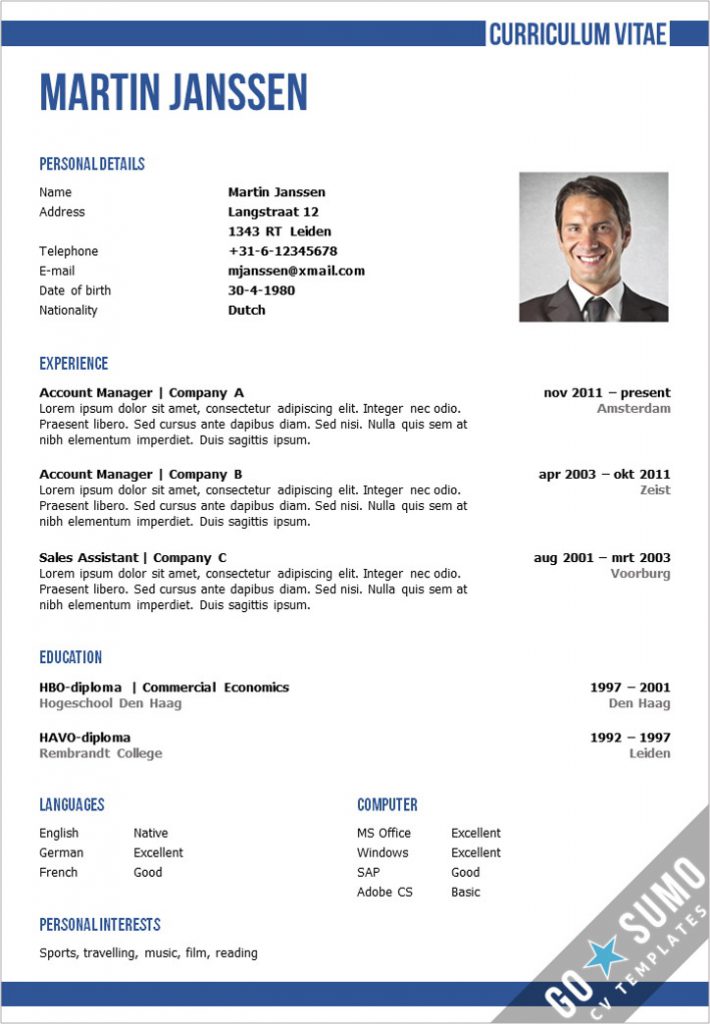 Cv Template Oxford  