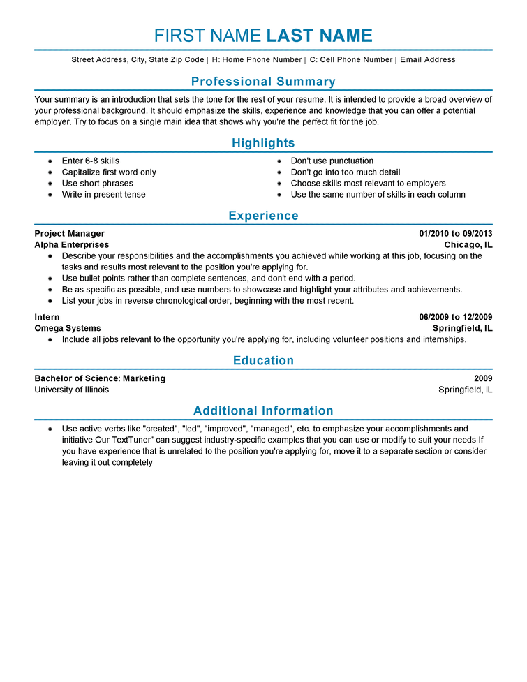 Resume Format Experience  