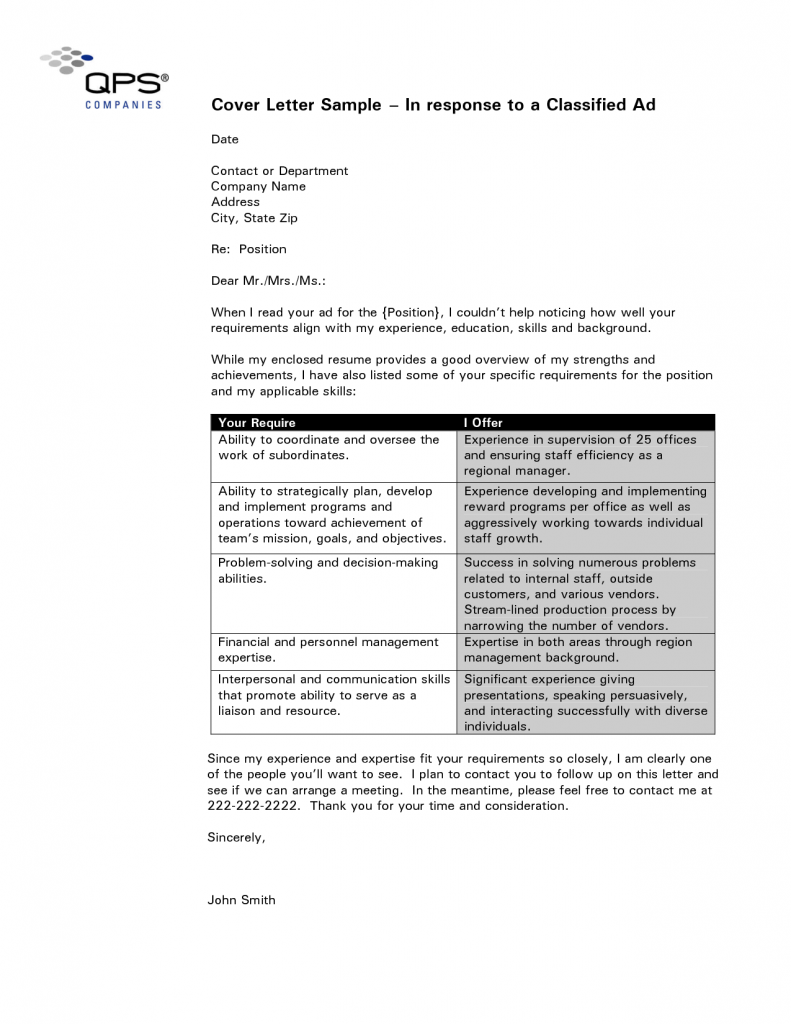 T Format Cover Letter Template  