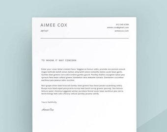 Cover Letter Template Etsy  
