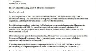Cover Letter Template Investment Banking  
