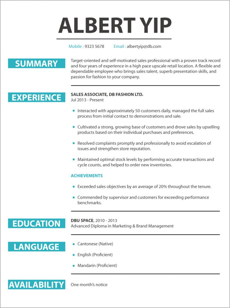 Cv Sample Jobsdb  