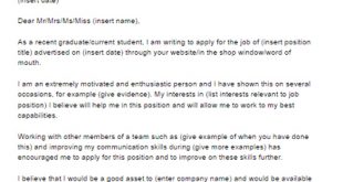 Cover Letter Template No Experience  