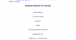 Cv Template Medical Student  