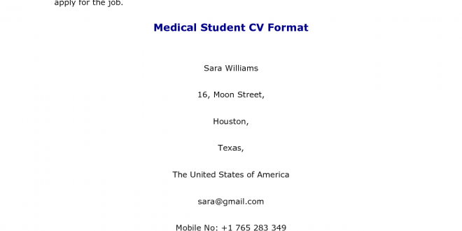 Cv Template Medical Student  