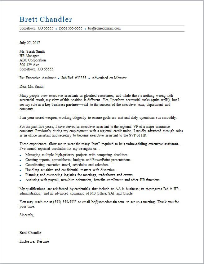 Cover Letter Template Executive  