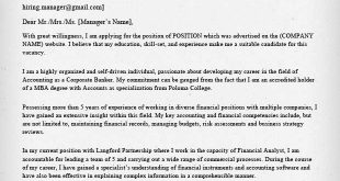 Cover Letter Template Accounting  