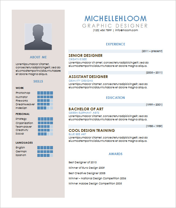 Cv Template Excel  