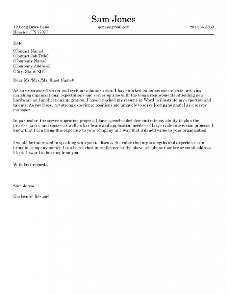 Cover Letter Template The Balance  